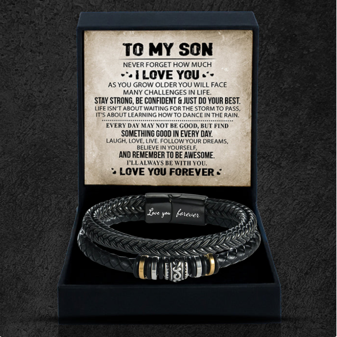 To My Son, "Love you Forever" Stacked Bracelet Gift Set