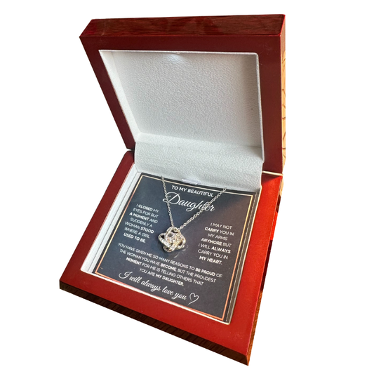 To My Daughter "I Will Always Love You" Necklace Gift Set