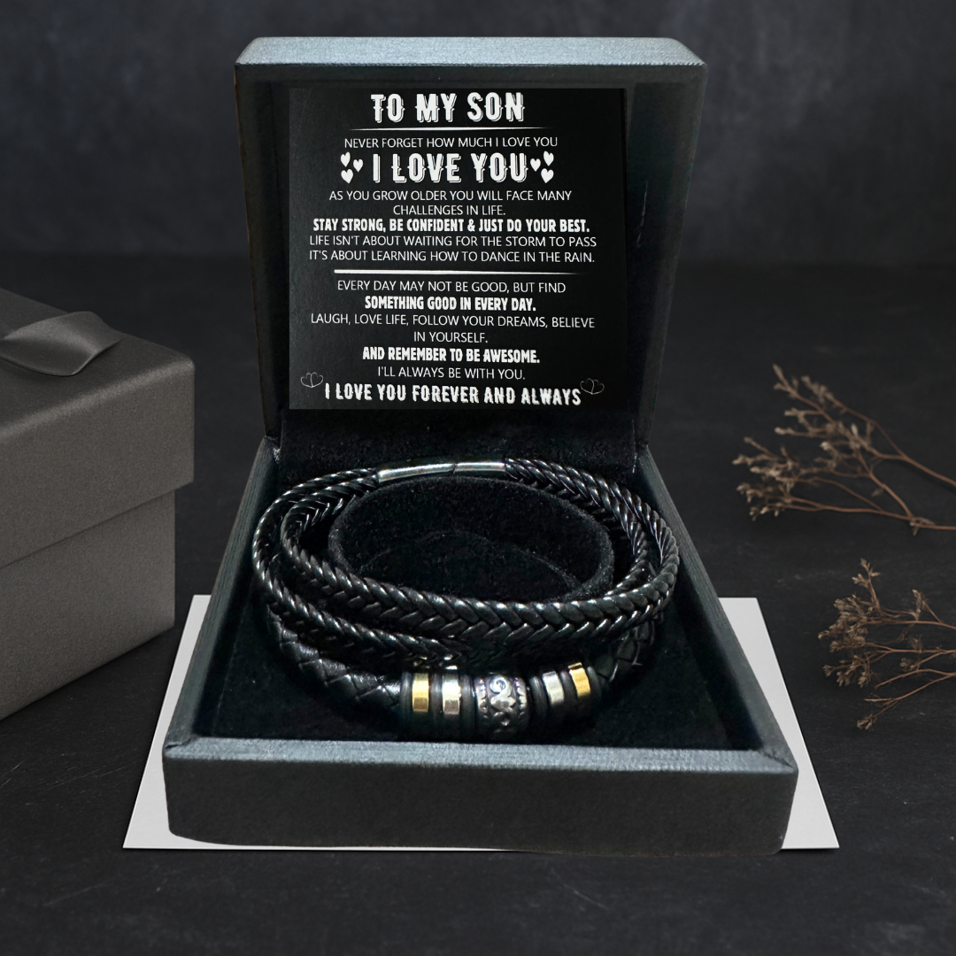 To My Son, "Love you Forever" Stacked Bracelet Gift Set