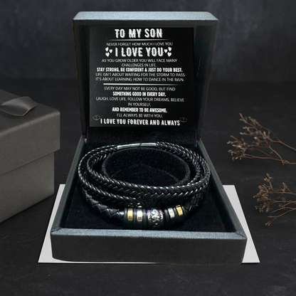 To My Son, "Love you Forever" Stacked Bracelet Gift Set