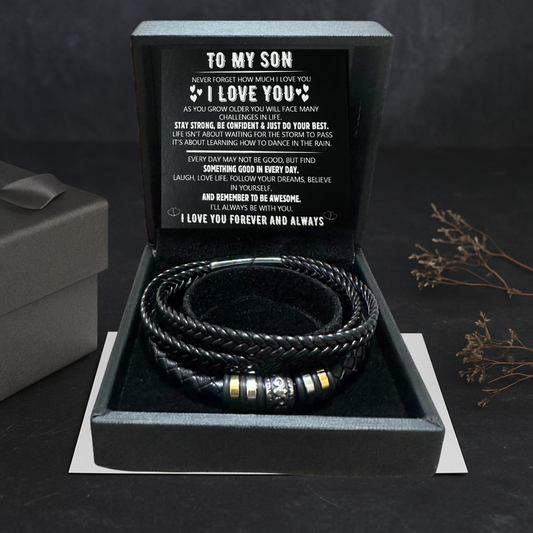 To My Son, "Love you Forever" Stacked Bracelet Gift Set