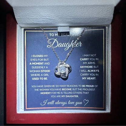 To My Daughter "I Will Always Love You" Necklace Gift Set